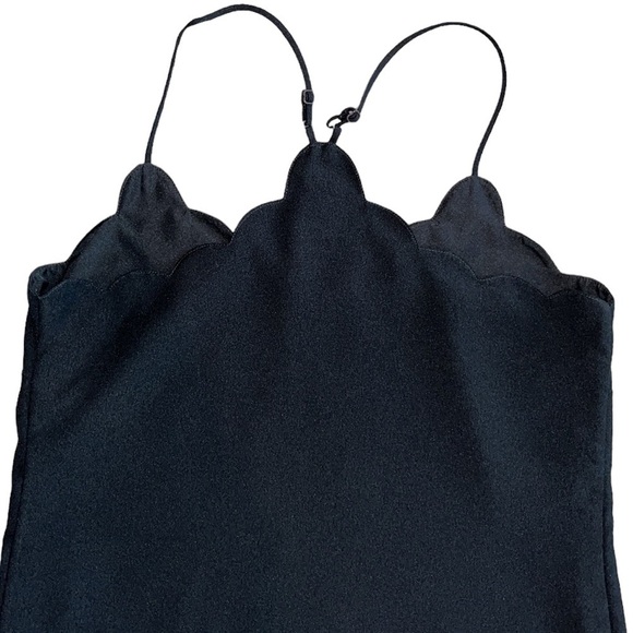J BY J.CREW Black Scalloped Cami Top Size 2 - Picture 7 of 11